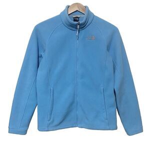 The North Face Womens Size Large Full Zip Fleece Jacket Pockets Blue